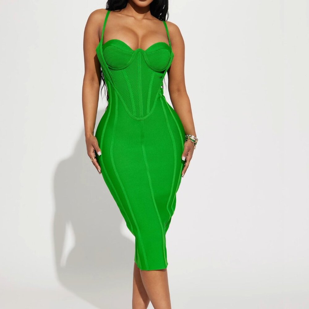 Athina Bodycon Corset Midi Dress Birthday Cocktail Party Wedding Guest Going Out
